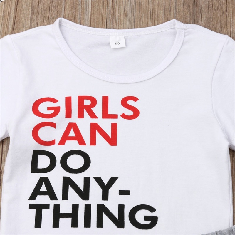 Hot Sale Fashion New Style Summer Kid Girls T Shirt Skirt Girls Outfits Clothing Set Two Piece Clothing Printing Kids Girls