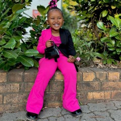 Conyson Kids Spring Autumn Children's Clothing Wholesale 2pcs Hot Pink+Black Patchwork Suit Girs Splice suit Baby Clothing Set