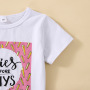 Conyson new arrive hot sale fashion Designer boutique short Sleeve children clothes Girl baby summer Kids wholesale Clothing Set