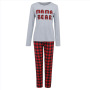 High Quality Custom 2 Pieces Knitted Kids Sleepwear mommy and me Plaid Pajamas Christmas Nightwear Sets