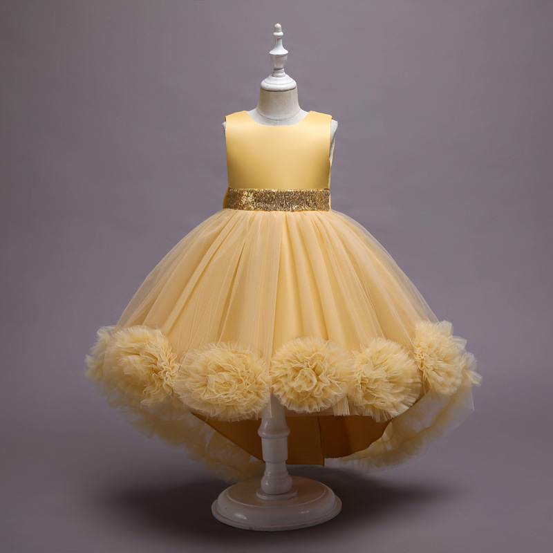 New Style Party 2021 New Style Birthday Dresses Evening Wedding Dress Sequin Lace Bouffant Dresses Kids Princess