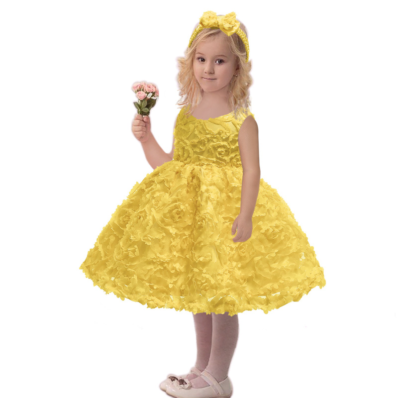Factory Customization First Birthday Dress Kids Baby Girl Flower Princess Bridal Dresses