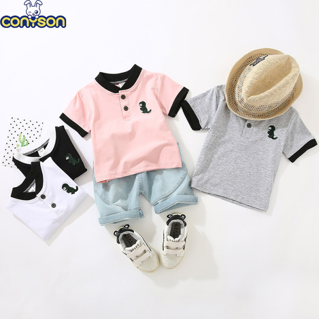 Conyson Hot Sale Polo Fashion Summer Children's 2 Pieces Sets Different Design T-shirt And Short Pants Baby Boy Sets