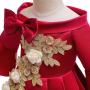 Conyson Formal Little Girls Princess Dress Off Shoulder Medium Sleeve Floral Dresses Zip Party Wear Kids Girl Evening Dress