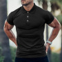 Conyson Fitness Custom Sport Muscle Cotton Button Gym Men's Polo Shirts With Collar Men's Solid Color T-shirt Multi-Color Shirt