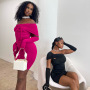 One Neck Skinny Sheath Dress Solid Color High Waisted Slim Cut Pleated Rope Drawing Design Party Evening Dress