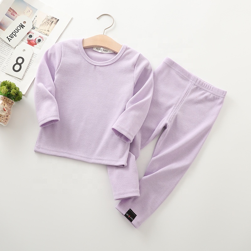 New Trend Customize Children Loungwear Boys And Girls Stretch Kids Pajamas Set