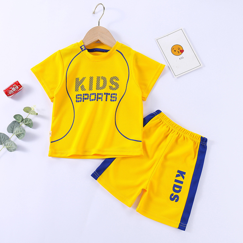 Conyson New Kids Boys Short Sleeve Basketball Jersey Summer Sets Children Two Piece Vest +Shorts Clothes Set Boy Sport Set