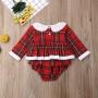 Conyson Hot Sale Newborn Baby Girl Clothes Plaid Bowknot Romper Little Girls Jumpsuit Overall Outfits Christmas dress