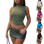 2023 New Arrival Women's Casual Sleeveless Sexy Slim Large Backless T-shirt Crop Top Simple Lightweight Fitness Women Shirt