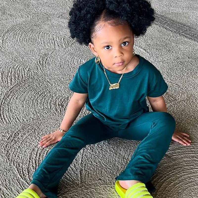 Conyson summer ins popular fashion casual toddler girls t-shirt pants Baby children's pure color suit Kids clothing clothes Sets