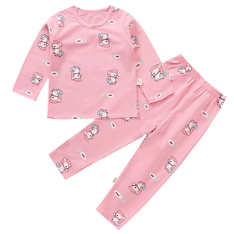 Factory Direct Sales Knitted Kid Cotton Pajamas Sleepwear Children Pajamas Set
