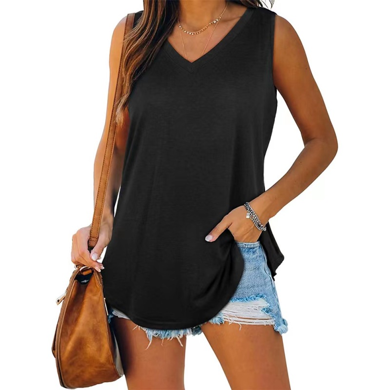 Conyson New Style Stock Lots European Style Plus Size Oversized Polyester Women's Perfect Clothing Sexy Sleeveless T-shirts