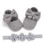 Conyson Wholesale Soft Sole Cotton Spring Flower Bowknot Anti-slip Toddler Baby Girl Princess Shoes