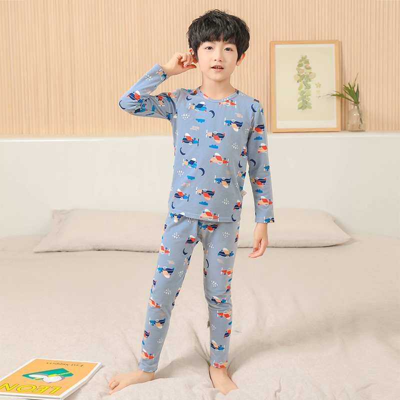 Factory Direct Sales Knitted Kid Cotton Pajamas Sleepwear Children Pajamas Set