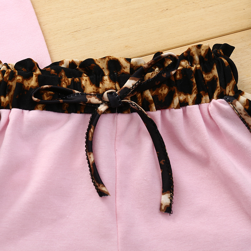 Conyson hot sale Fashion korea Leopard Printed boutique Summer kids t shirt shorts Outfit Set Cotton Baby boy Girl Clothing Sets