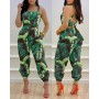 Spring And Summer New Fashion Suspender Vest Apparel Boutique Clothing Backless Bow Print High Waist Jumpsuit Women Clothes