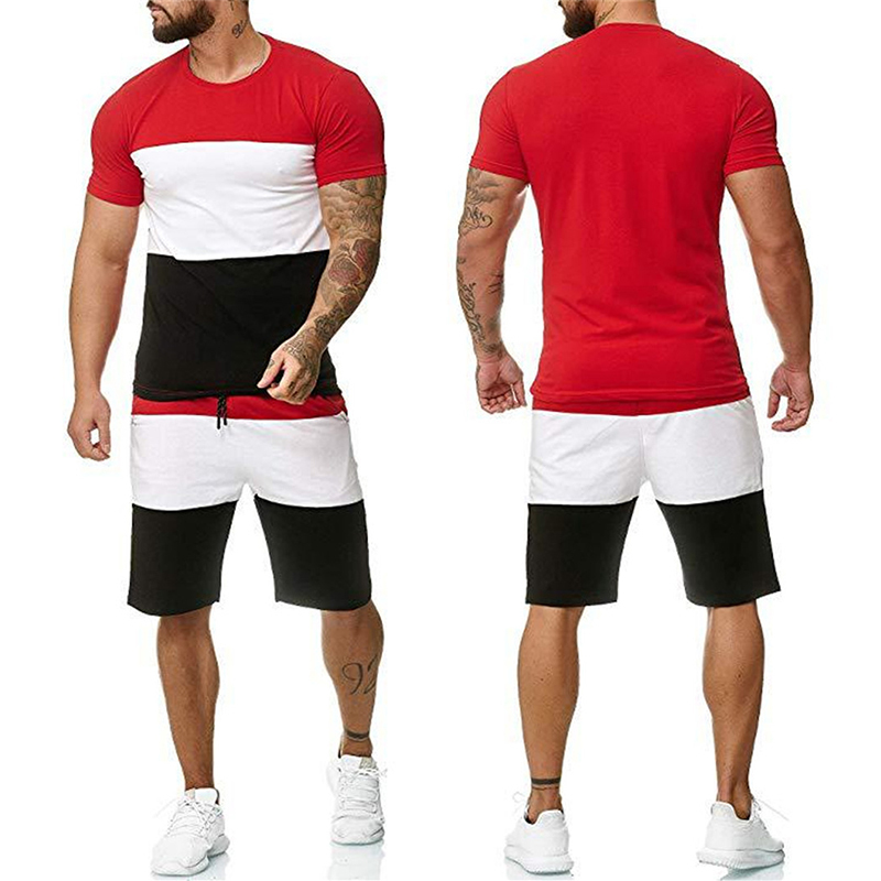 Summer Sport Fitness Homewear Men's Shorts Sleeve T-Shirt + Pant 2 Pieces Pant Sets Daily Clothing Male Suits for Men Tracksuit