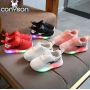 Conyson hot sale fashion toddler Children's baby Casual kids boy girl LED light shine running sneaker sport grid designer shoes