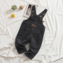 Wholesale Full Length Letter Print Embroidered Corduroy Kid Overalls Toddler Sport Pants For Children