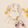 Conyson Lace Summer Cute Kid Baby Girls Romper Lace Off Shoulder Floral Romper Ruffle Bodysuit Jumpsuit girls ruffle Clothes