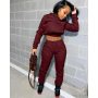 Conyson Custom Logo Designer Solid Fashionable Long Sleeve Letter Printed Sweatshirt Casual Pants Hoodies Jogger For Women Sets