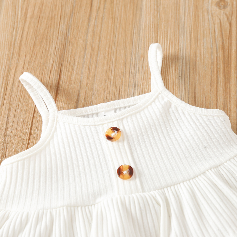 Conyson Baby Girls Summer Clothes Sets Sleeveless Ribbed Sling Vest + Floral Printed Flared Pants Kids Clothes  Casual Print Set