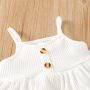 Conyson Baby Girls Summer Clothes Sets Sleeveless Ribbed Sling Vest + Floral Printed Flared Pants Kids Clothes  Casual Print Set