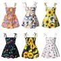 Conyson  Kids Dresses Girls Summer Sleeveless Strap Princess Dress Cotton Flower Print Children Clothes Girl Casual Sundress