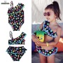 Conyson Baby Girl Swimwear Bikini Set One Shoulder Tassel Children Ruffled Collar 2 pcs Swimsuit Kids One Piece Bathing Suit