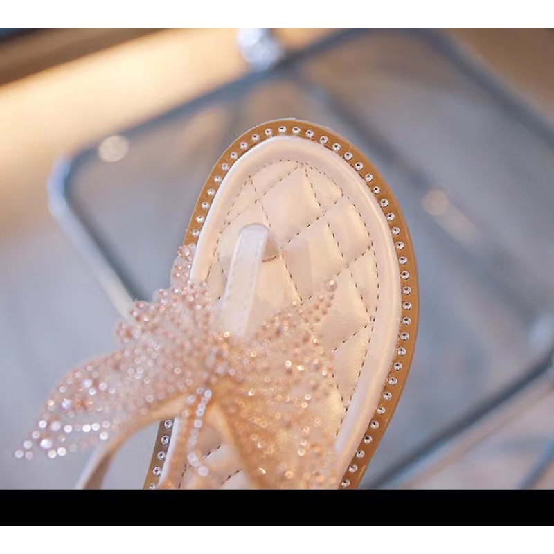 Conyson Low MOQ New Children Butterfly Rhinestones Shining Kids Party and Wedding Princess Shoes Baby Girls Pinch Toe Shoes