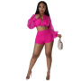 Conyson Wholesale Summer High Quality Summer Active Private Label Plus Size Boutique Sexy Luxury Sweatsuit Shorts Women Set