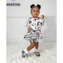 Conyson Hot Wholesale Europeon Style Spring Autumn Letter Printing Design Hoodie Long Sleeve Girls Kids Two Piece Skirt Sets