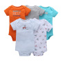 High Quality Short-Sleeve 5Pieces Baby Bodysuit Set Import Baby Clothes From China