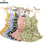 Conyson hot sale Summer Newborn Girl print flower Baby Girl leisure Cotton Sleeveless Mesh Newborn Casual rompers