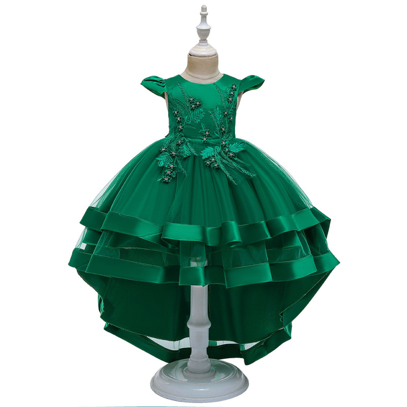 Conyson Wholesale Custom O-Neck A-Line baby Sleeveless pure color clothes Kid Girls Boutique princess Party Dress Kid full dress