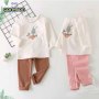 Conyson Wholesale Hot Selling Cotton OEM Service Terno Kids Warm Sleepwear 2 Pcs Girl Cartoon Pajamas Sets