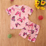Conyson baby Girls cute butterfly print suit Soft Short Biker leopard print Set Match A Little Tight Shorts Outfits