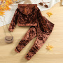 Conyson Toddler Girl Velvet Sets Long Sleeve Solid Trendy Fashion Zip Hoodies Stacked Legging Set Children Girls 2 Piece Suit