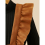 Conyson Boutique Kids Clothes Sweater Brown Strap Skirt 3 Pcs Children Girl Suits Cotton Solid Top Elegant Dresses With Belt Set
