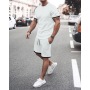 hot sale rts Custom logo Made Outdoor online designer mens summer jogger Clothes suit clothing two-piece adult t-shirt short Set