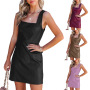Summer Fashion Party Sleeveless Pu Leather Clothes Ladies Night Elegant Vintage Sexy Evening Dresses Summer Women Party Dress