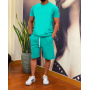 Wholesale plus size men's Custom logo made sport Clothes suits summer solid fashion two piece clothing cotton t-shirt short Sets