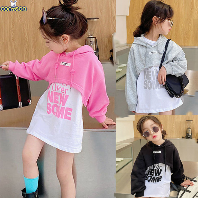 CONYSON summer rts fashion kids Toddler clothes suits wear Bow Short sweater hoodie long-sleeved baby girl T-shirt clothing sets