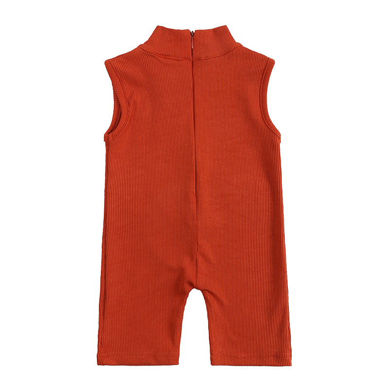 Conyson fashion summer boutique stripe baby Children's zipper Cotton clothes kids Girl casual Sleeveless one piece clothing wear