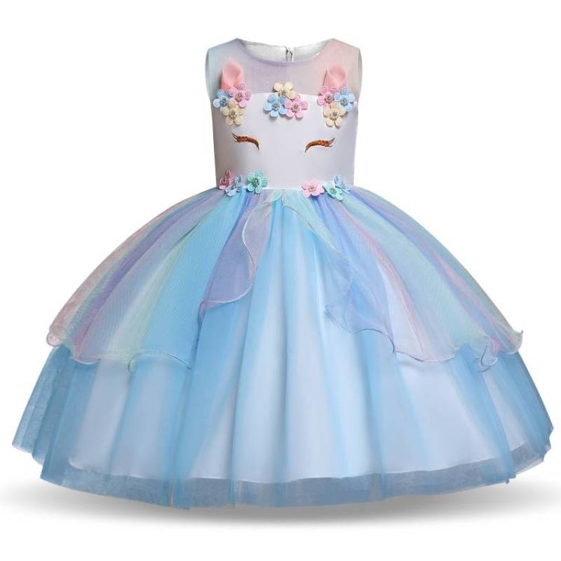 Princess Kids Wear Birthday Supply Girls Party Dresses Wholesale Baby Girl Dresses Rose Princess Dress Girl