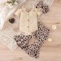 Conyson Hot Sale Spanish Newborn Organic Short-Sleeved Stripe Print Flower Baby Girl Ruffle Bow Jumpsuit 3 Pieces Baby Romper