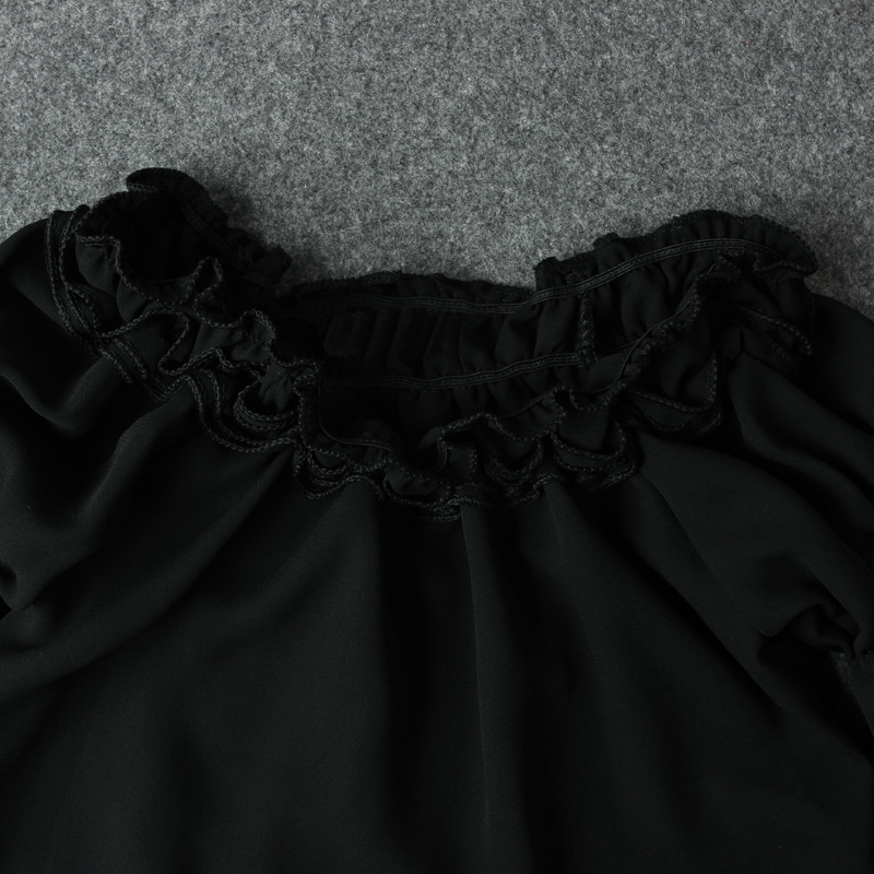 Hot-selling Chiffon Collar Kids Off Shoulder Outfit Girls Boutique Clothing Two Piece Set Children