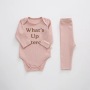 New Wholesale Conyson Baby Girl Boy Solid Quality Long Sleeve Round Neck Casual Sports Unisex Kids Clothing Set