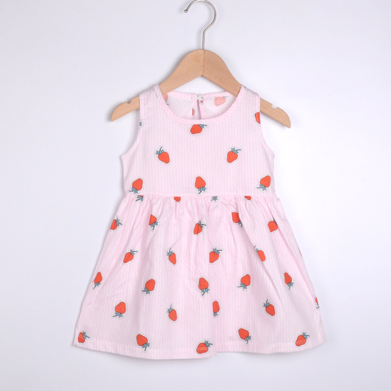Pure Cotton Girls Skirt Baby Summer Little Girl Infant Baby Skirt Clothes Children'S One-Piece dress Sleeveless Baby Clothes